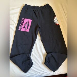 Gildan Black Sweatpants with Pink Nezuko Graphic